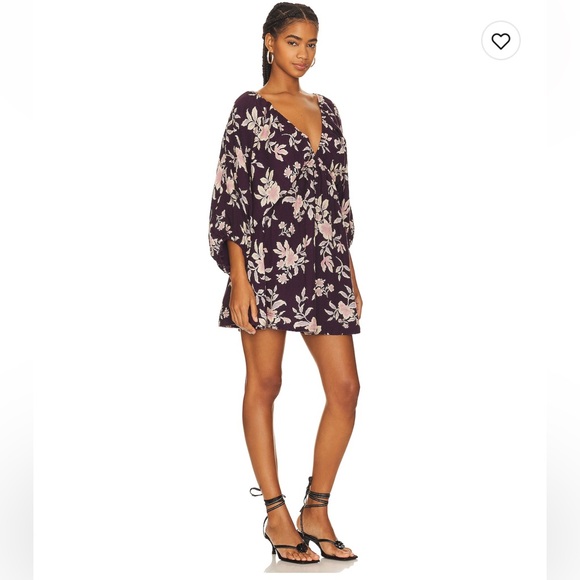 Portia Mini Dress in Black Cherry by Free People - Picture 2 of 4